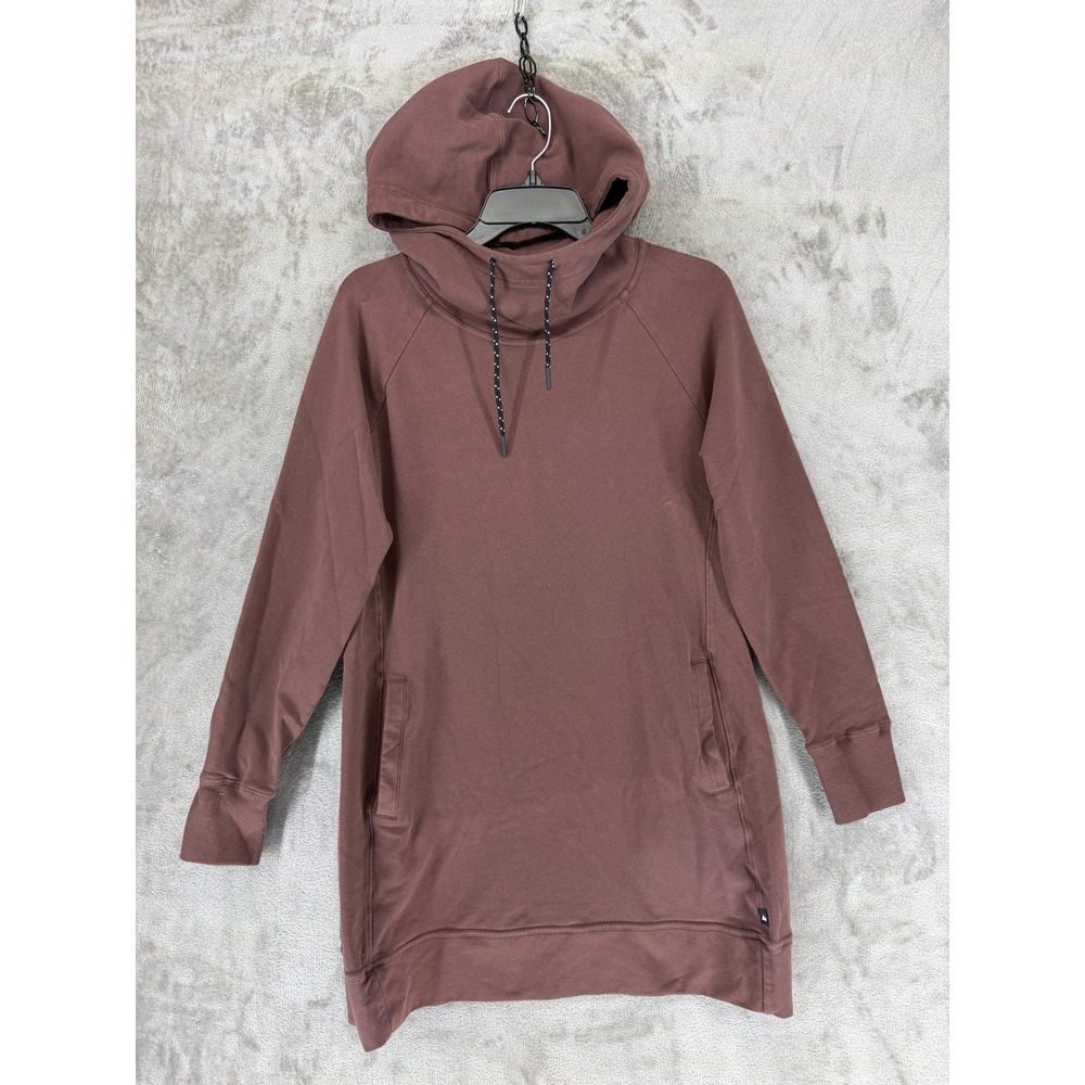 American Giant Womens Mahogany Brown Funnel‎ Neck Hoodie Sweatshirt Dress Large